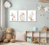 Grengel Pink Girl Nursery Bunny Canvas Wall Art Cute Rabbit Wildflowers Painting Pictures Wall Decor Botanical