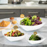 R-kay 6 Pack Square Plastic Serving Bowls - 8 oz White Plastic Bowls for Parties, Premium for Weddings, Catering,
