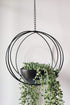 RISEON Boho Black Metal Plant Hanger,Metal Geometric Hanging Planter, Modern Planter, Mid Century