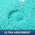 Smiry Luxury Chenille Bathroom Rugs 24x16, Extra Soft and Absorbent Shaggy Bath Mat, Non-Slip Turquoise