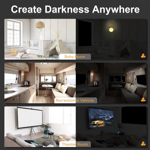 Blackout Curtains for Bedroom, 79" x 57" Portable Blackout Blinds for Any Windows, 100% Blackout Shades for Travel
