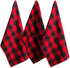 DII Buffalo Check Kitchen Collection, Classic Farmhouse Dishtowel Set, 20x30, Red & Black, 3 Piece