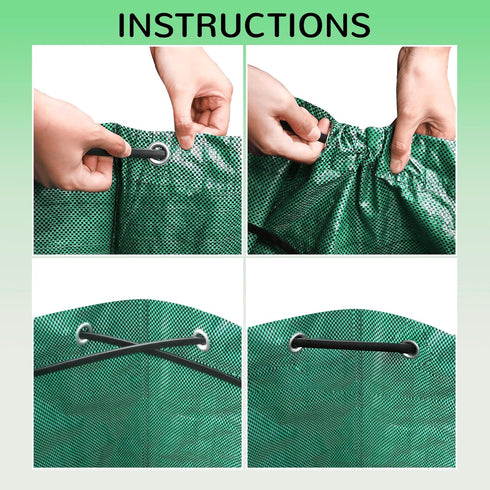 INGFLOW 200L 48 leaf Collector Bag, Shoulder Strap, and Drawstring Reusable Yard Garden Bag for Leaves and Lawn Trash