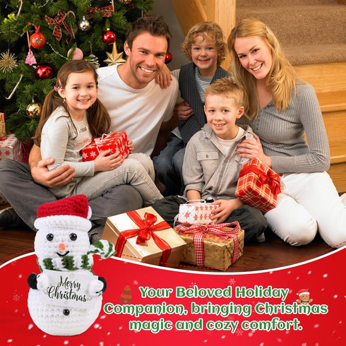 Merry Christmas Crochet Gifts for Women Men, Xmas Handmade Snowman for Family Friends, Funny Winter Christmas Stocking