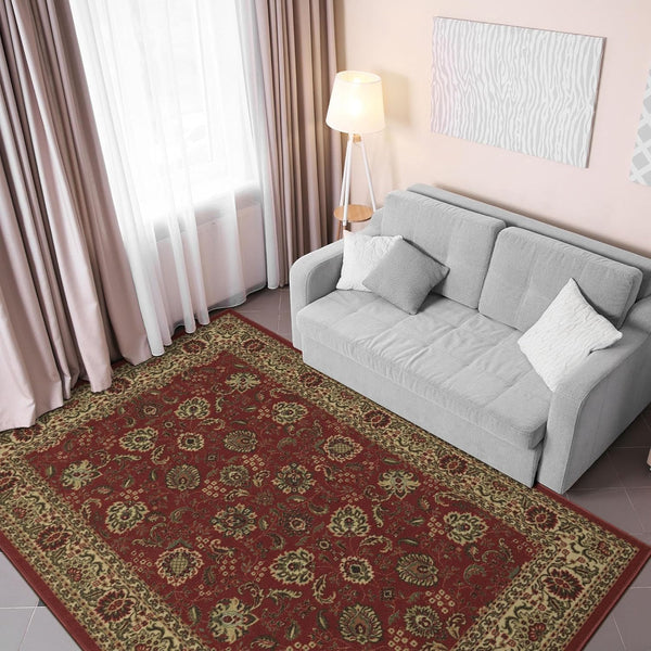 Ottomanson Ottohome Collection 3'3" x 5' Non-Slip Rubberback Oriental Design Indoor Area Rug