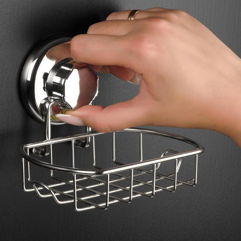 2-Pack 2 SS304 HASKO Suction Cup Soap Holder Bar Soap Dish for Shower with Hooks for Bathroom Optional Mounting