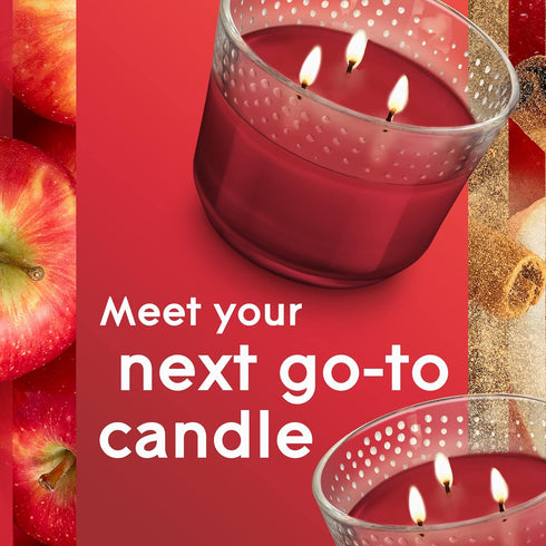 Glade Candle Infused With Essential Oils, Apple Cinnamon Fragrance Candle, 3-Wick Candle, 6.8 Oz Air Freshener.