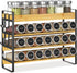 EsLuker.ly Spice Seasoning Rack Organizer Kitchen Countertop, 4 Tier Bamboo Spice Shelf
