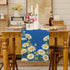 Summer 13x90 Inch Spring Daisy Floral Table Runner Bees Burlap Table Runners, Charming Blue Flowers Seasonal Coffee