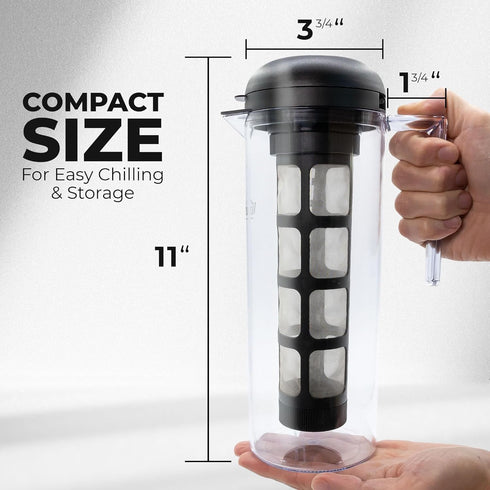 VINCI Cold Brew 360, 1.4L Cold Brew Coffee Maker with Patented Dual Filter 360 Brewing Technology, Iced Coffee Pitcher