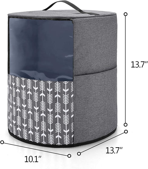 Yarwo Coffee Maker Dust Cover for Keurig K-Classic and K-Select, Gray with Arrow, Visible Cover with Pockets
