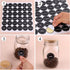 SAVITA 432pcs 3.5cm Waterproof Spice Labels Stickers, Round Preprinted for Spice Jar Organization (Black)