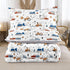 6 Set Set Peopleareok Piece Construction Comforter Twin, Cartoon Truck Cars Excavator Tractor Bedding for Boys Toddler