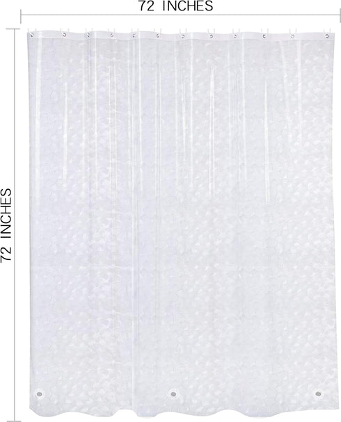 NTBAY EVA Clear Shower Curtain with Water Cube, Water-Repellent Liner with 3 Magnets for Bathroom, 72x72 Inches