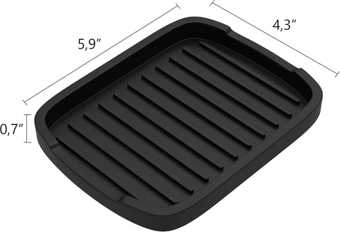 5.9" 4.33" Set -2pcs ZAPPOWARE Silicone Sponge Holder -soap Tray - X (Black)