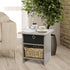 Furinno Dario End Table / Night Stand with Bin Drawer, 1-Pack, French Oak Grey/Black
