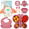 Silicone Baby Feeding Set, Baby Led Weaning Supplies, Silicone Suction Butterfly Plate,