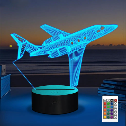 OkiyiD Airplane Gifts for Boy, Men, Aircraft Night Light, Gulfstream 3D Illusion