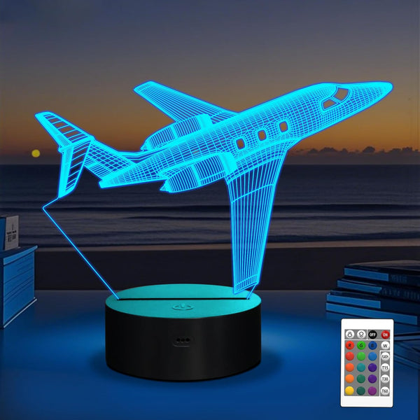 OkiyiD Airplane Gifts for Boy, Men, Aircraft Night Light, Gulfstream 3D Illusion