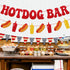 YWLACC Hotdog Bar Banner Hotdog Birthday Party Supplies for Children Kids Sausage Bday Party Decorations
