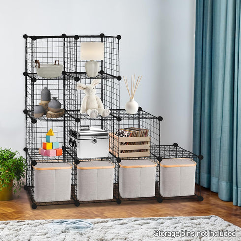 12 Closet SUPER DEAL Metal Wire Cube Storage Organizer, Cubes DIY Modular Cabinet Bookcase Bookshelf Shoe Rack