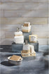 Mud Pie Stoneware Sponge Holder, 3 1/2" x 3 1/2", Brown and White