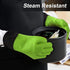 uxcell Silicone Oven Mitts, Heat Resistant Gloves, Non-Slip Grip, Kitchen Hand Protection, Green, 1 Pair