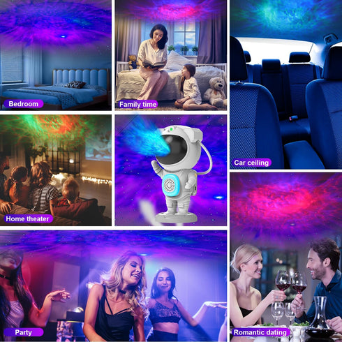yiHuiya Galaxy Projector, Star Projector for Bedroom, Night Lights for Kids Room, Bluetooth Speaker Ceiling Projector