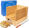 HEDDFAN Bamboo Bread Slicer For Homemade Bread - Built-In Knife Slot, Crumb Catcher