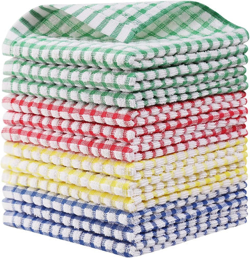 Egles 12 Packs Kitchen Dishcloths 12x12 Inches 100% Cotton Kitchen Dish Cloths