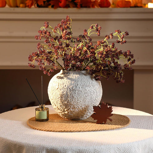 Thiccywoov 3 (16 Inch) Pcs Plum Faux Berry Stems Artificial Dusty Sedum Berry Stems Picks Branches Faux Spray for DIY