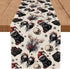 Gothic Decor Christmas Table Runner Black Cat Skeleton Snowflake Winter Xmas Kitchen