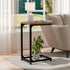 Ekisemio C Table for Sofa, C Shaped End Table with Metal Frame, Small Side Table for Couch, TV Tray for Living Room