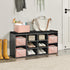 Storage Bins with Sturdy Cotton Handles (1 Pack), Fabric Baskets for Organizing Office & Home (Small, Pink)