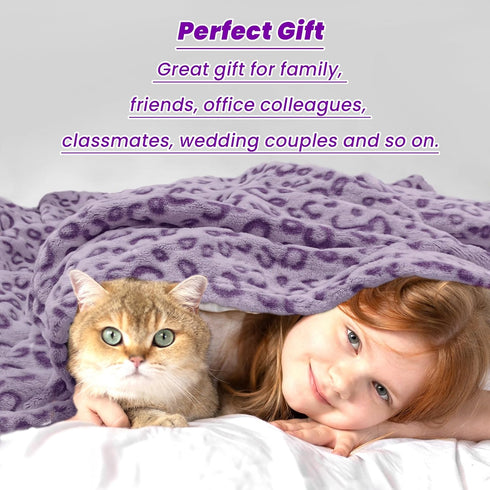 60"x80" Twin Size Blankets for Bed - Lightweight Purple Blanket Throw for Women, Soft Fuzzy Lavender Fleece Bedding