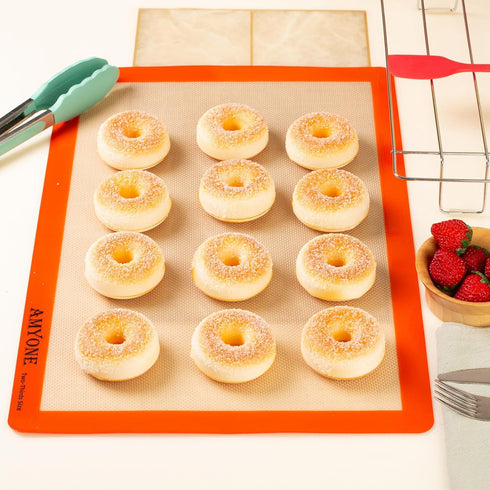 Silicone Baking Mats for 2/3 Size Pan, Non-Stick Baking Sheet Liners for Cookies, Pastries, 15 x 21-inch