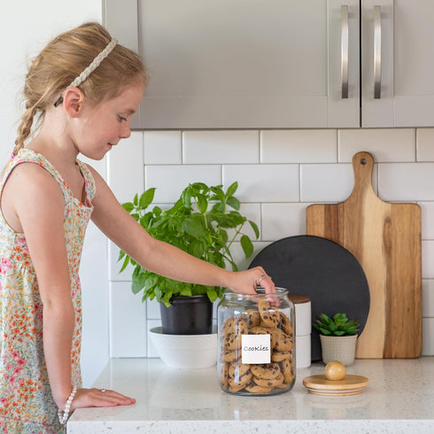 ELECNEST Glass Laundry Jars with Airtight Lids - Kitchen & Laundry Room Organization Containers with Dryer Sheet