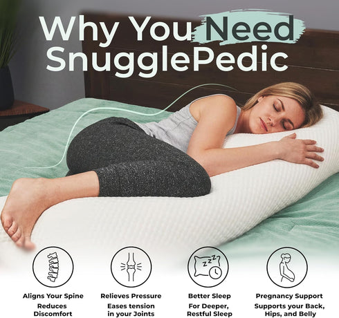 Cozy 20x54 Snuggle-Pedic Body Pillow for Adults, Comfort Down Alternative Pregnancy Pillows - Soft, Supportive