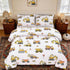 Sets Sets 3 Set ZRNBAST Construction Queen Bedding for Boys Kids Beige Cartoon Cars Excavator Tractor Comforter Pcs