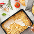 TeamFar Lasagna Pan, 9.4 x 7 x 2 Inch Stainless Steel Deep Baking Pan for Toaster Oven, Black Non-Stick