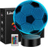 Linkax Soccer Gifts for Kids, 3D Illusion Lamp Night Light with 16 Colors Remote, Birthday Christmas Gifts for Boys
