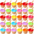 32 Pack Reusable Plastic Ice Cream Bowls and Spoons 8 Candy Colors