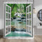 Baocicco Nature Landscape Shower Curtain, 60x72 Inches, Summer Forest River Jungle Waterfall, Waterproof Fabric with