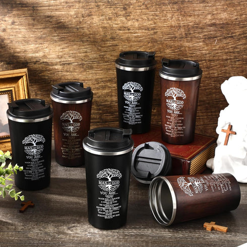6 17 oz Set Ziliny Pcs Christian Gifts for Men Coffee Tumbler Inspirational Man of God Mugs Stainless Steel Tumbler