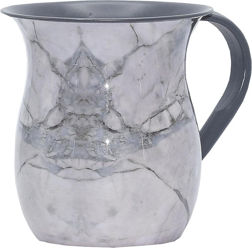 Stainless Steel Netilat Yadayim Cup, Grey Stone Painted Design, Judaica Gift Collection