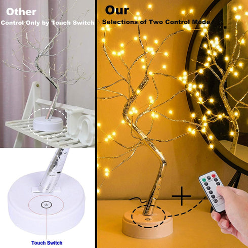 20 108LED Fairy Sparkly Tree Lamp - USB & 3AA Powered with Remote Control, 8 Modes for Christmas and Desktop Decor
