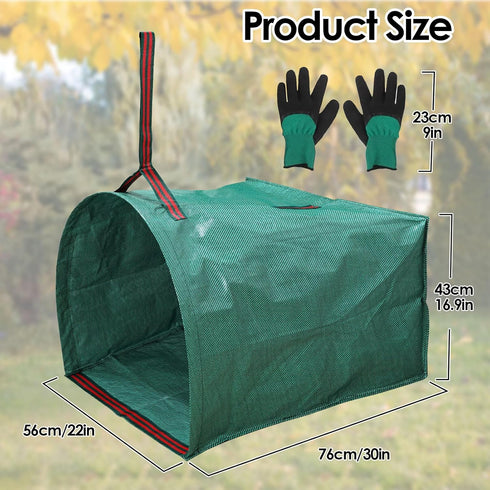 GIJHXIK 53 Debris,2-Pack Gallon Garden Bags for Yard Waste Bags,Large Dustpan-Type Lawn bags with Gardening Gloves,Leaf