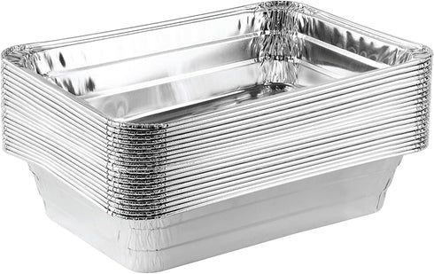 PLASTICPRO Disposable 2 LB Aluminum Takeout Baking Pans, 6'' X 8'' X 2'' Inch, Pack of 20