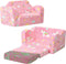 MeMoreCool Glowing Pink Rainbow Kids Chair, 2-in-1 Glow-in-the-Dark Kids Couch Fold Out