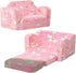 MeMoreCool Glowing Pink Rainbow Kids Chair, 2-in-1 Glow-in-the-Dark Kids Couch Fold Out
